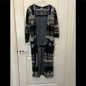 Long knit cardigan